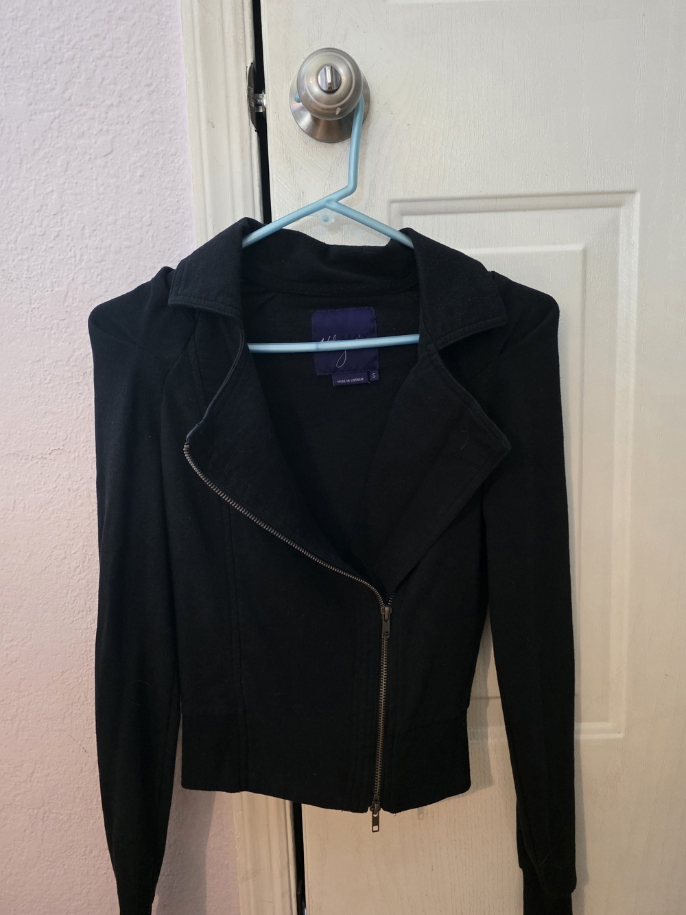 Miley Cyrus Small Women's Black Asymmetrical Zip Pea Coat
